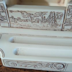 Comoys London Scrimshaw Ceramic Desk Organizer
