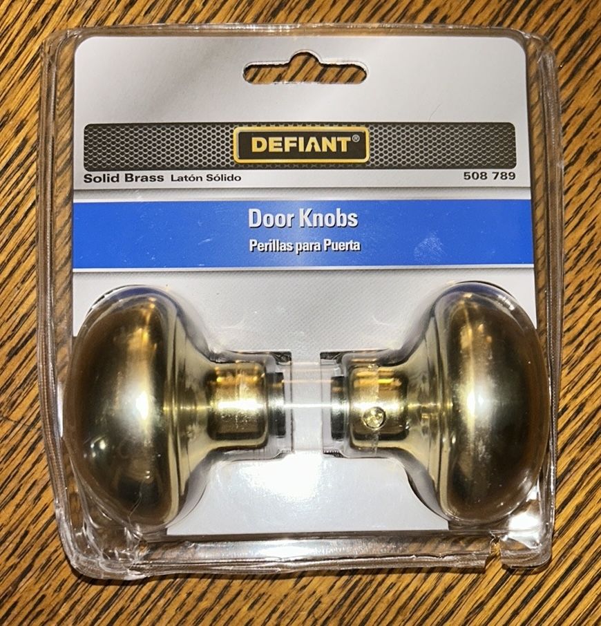 Defiant Solid Brass Door Knob (New)