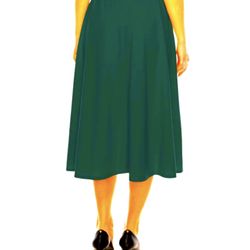 Take 1 Flowy Jersey skirt size L 💚Midi Vintage fit & flared  Elastic waist Green