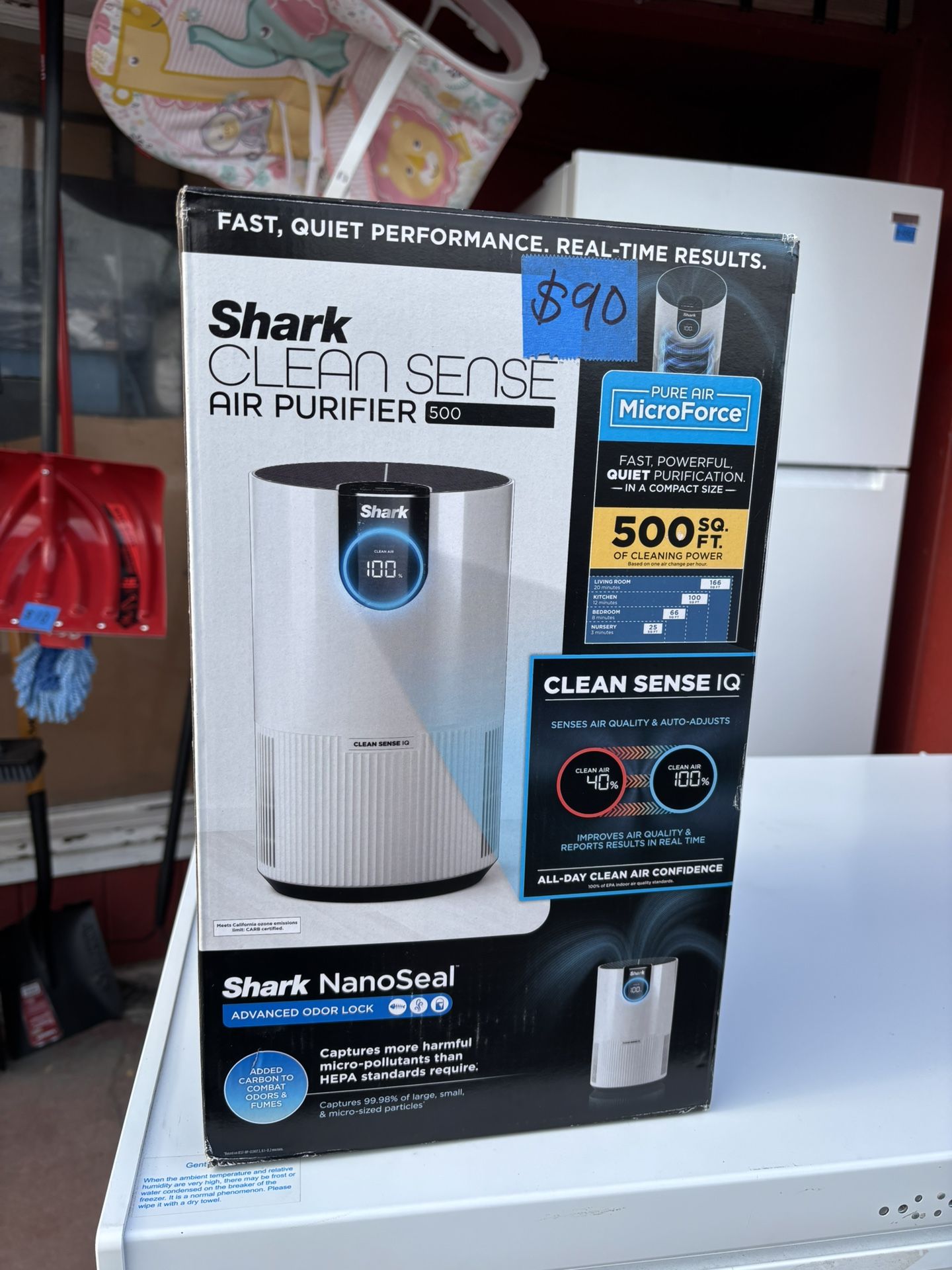 500 sq. ft. HEPA - True Console Air Purifier in Whites with Nanoseal, Cleansense IQ, Odor Lock