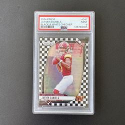 2024 Panini Prizm - Jayden Daniels #347 Black & White Checker Rookie PSA 9