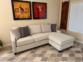 Brand New Beige Sectional with Reversible Chaise Lounge