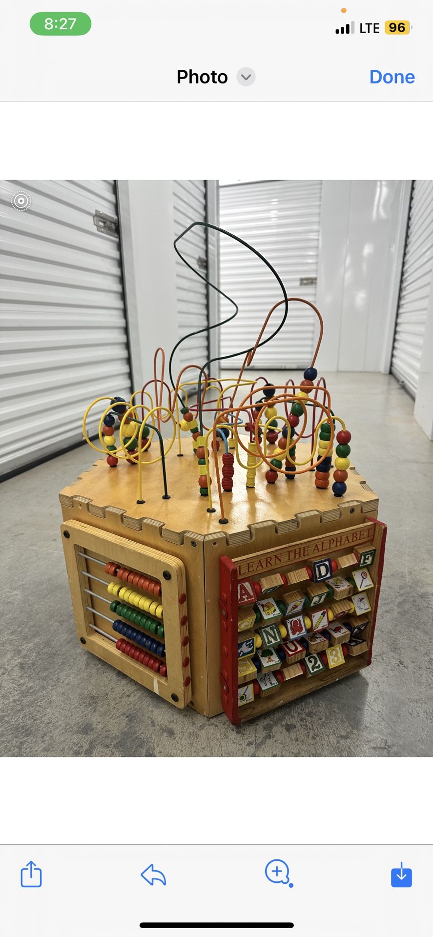 Baby wooden activity cube 