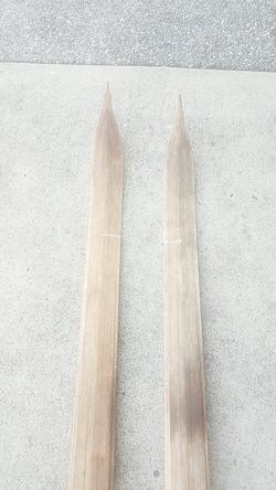 1920s hand carved wood snow skies cabin decor