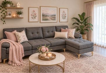 New Gray Sectional Sofa w/ Reversible Chaise