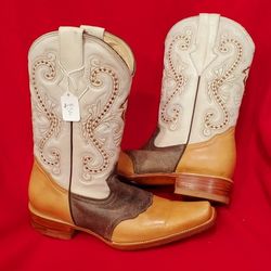 JEES Boots Creative Leather Pros. Cowboy Boots Mens Made In Mexico NEW