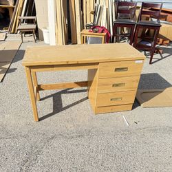 🎁OAK COLOR DESK/3 DRAWERS-48” X 19” X 29.5”- SOLID WOOD🎁