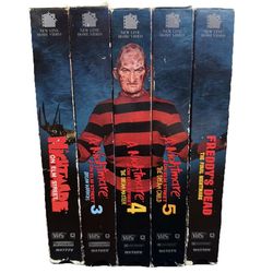 A Nightmare On Elm Street VHS Five Set Collection Vintage Horror Freddy Krueger (Missing 2&7,NO BOX)