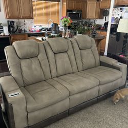 Faux Leather Recliner Couch.