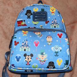 Disney Park icons light blue chibi Loungefly mini backpack