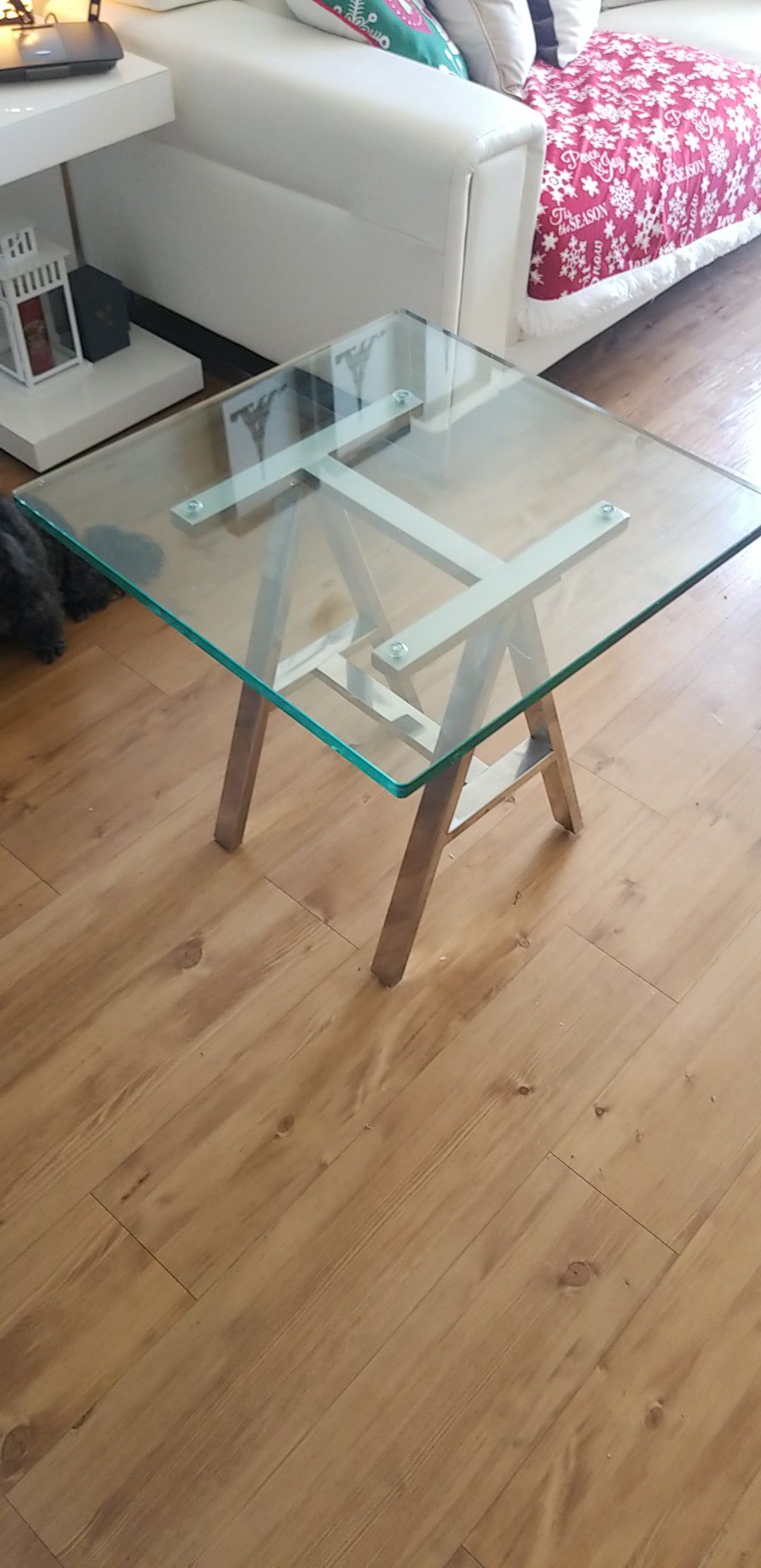 Glass end table (side table)