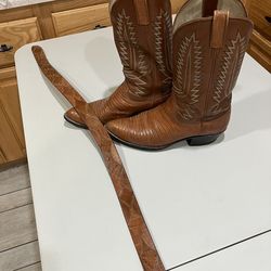 Dan Post Lizard Cowboy Boots & Belt.