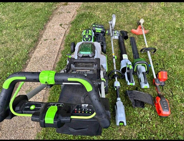 Ego mower-blower-edger-hedger-complete-set-and-Husqvana-wacker.
