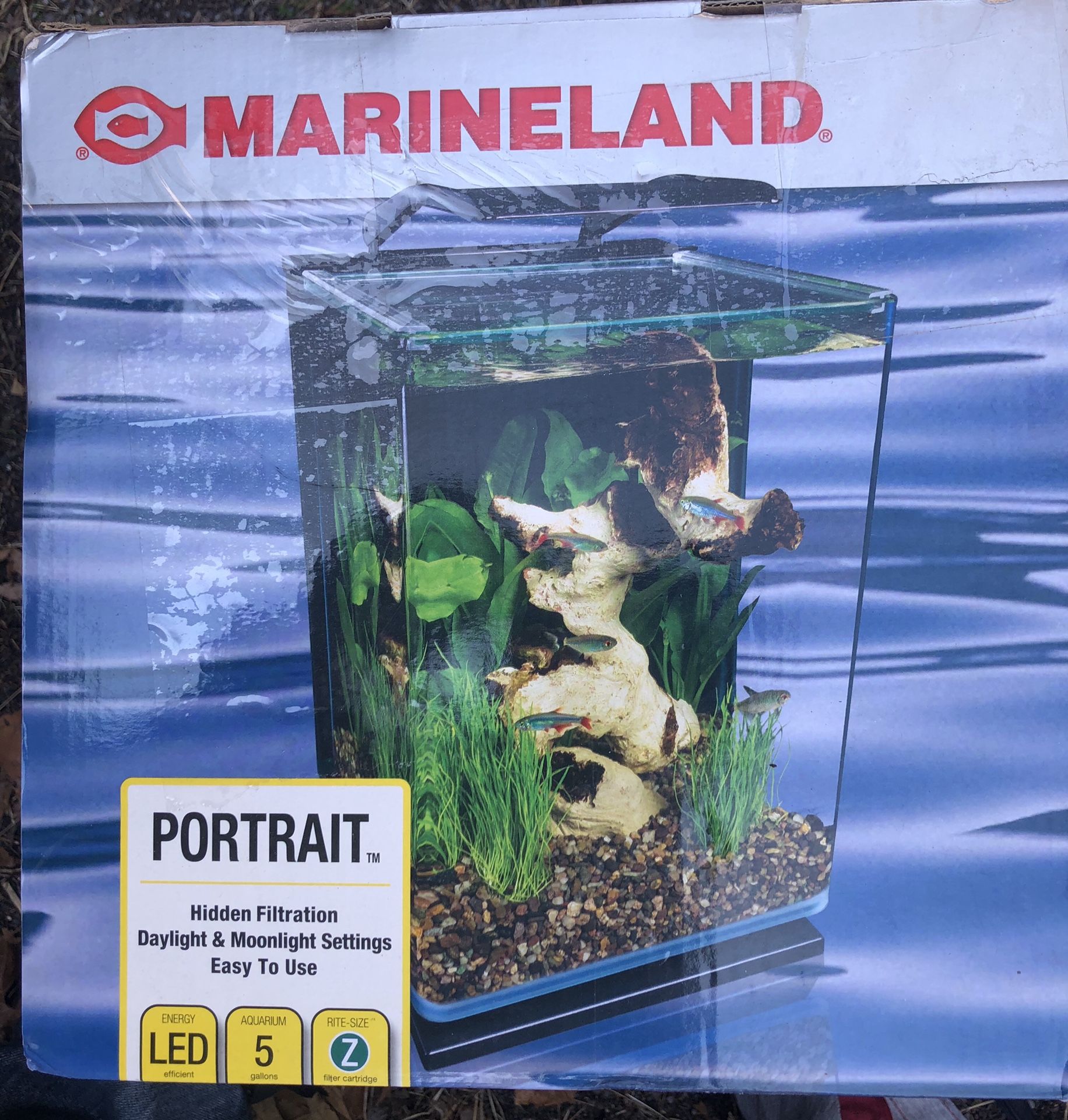 Marineland Gallons Portrait Glass Hidden Filtration LED Aquarium Kit