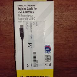 USB-C Charge Cable 10' Scosche Strikeline Premium Braided  CAB10SG