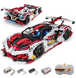 $129.99 OWNONE 1 Super Car Building Kits - with Easy Drifting Wheels, Remote Control Function, Electric Gull-Wing Doors - Collectible 1:10 Scale