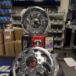 (Set-4) TIS 544C Dually 17x6.5 8x6.5/8x165.1 Chrome Wheels Rims 17 Inch