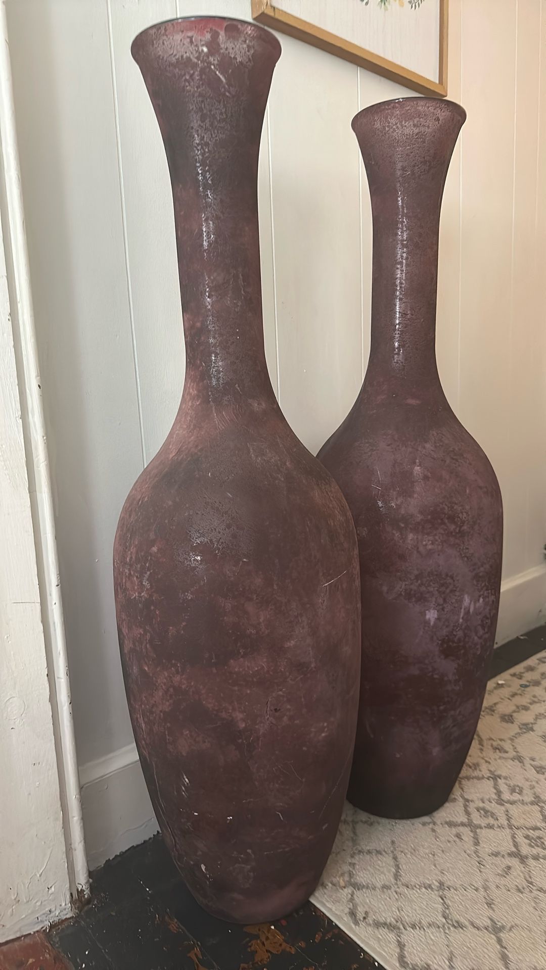 Tall Burgundy Vases