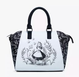 Loungefly Disney Alice In Wonderland Black & White Satchel Bag BLACK NONE