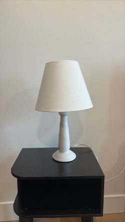 White lamp with shade