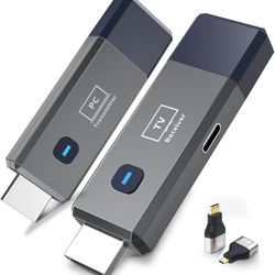 Wireless HDMI Transmitter and Receiver, 165ft/50m Wireless HDMI for 4K Decode Input 1080P Output, Plug&Play Portable 2.4G/5.8G for Video and Audio to 