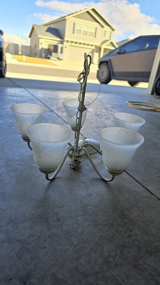 5 Light Chandelier Brushed Nickel