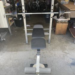 Weight Plates / Bar / Bench.   120 Dollars 