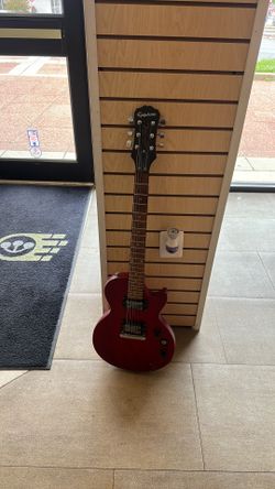 Red electric guitar