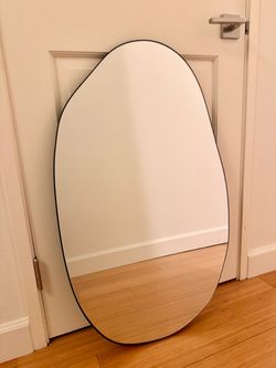 Large Asymmetric Oval Wall Mirror