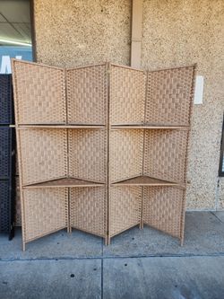 4 panels wood room divider (64"W×67"H)