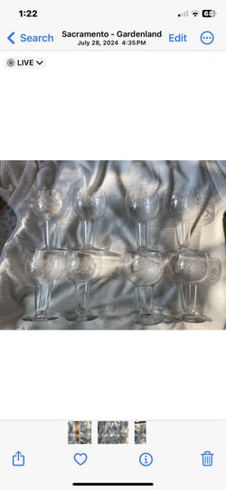 8 Pc Set Of Crystal Wine Glasses 6 Inches Tall 