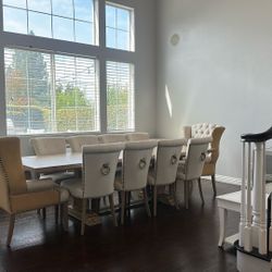 Dinning Table And Chairs With Two Head Chairs
