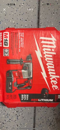 Milwaukee M18 Cordless 7/8" SDS Plus Rotary Hammer Kit 2605-22