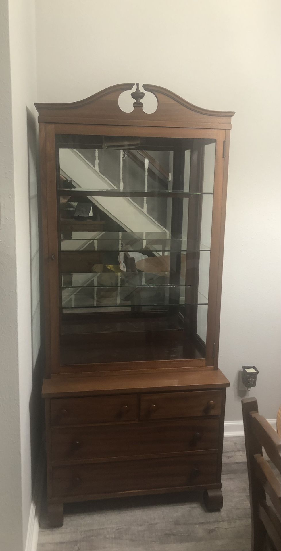 Antique Victorian Mahogany Curio Cabinet 