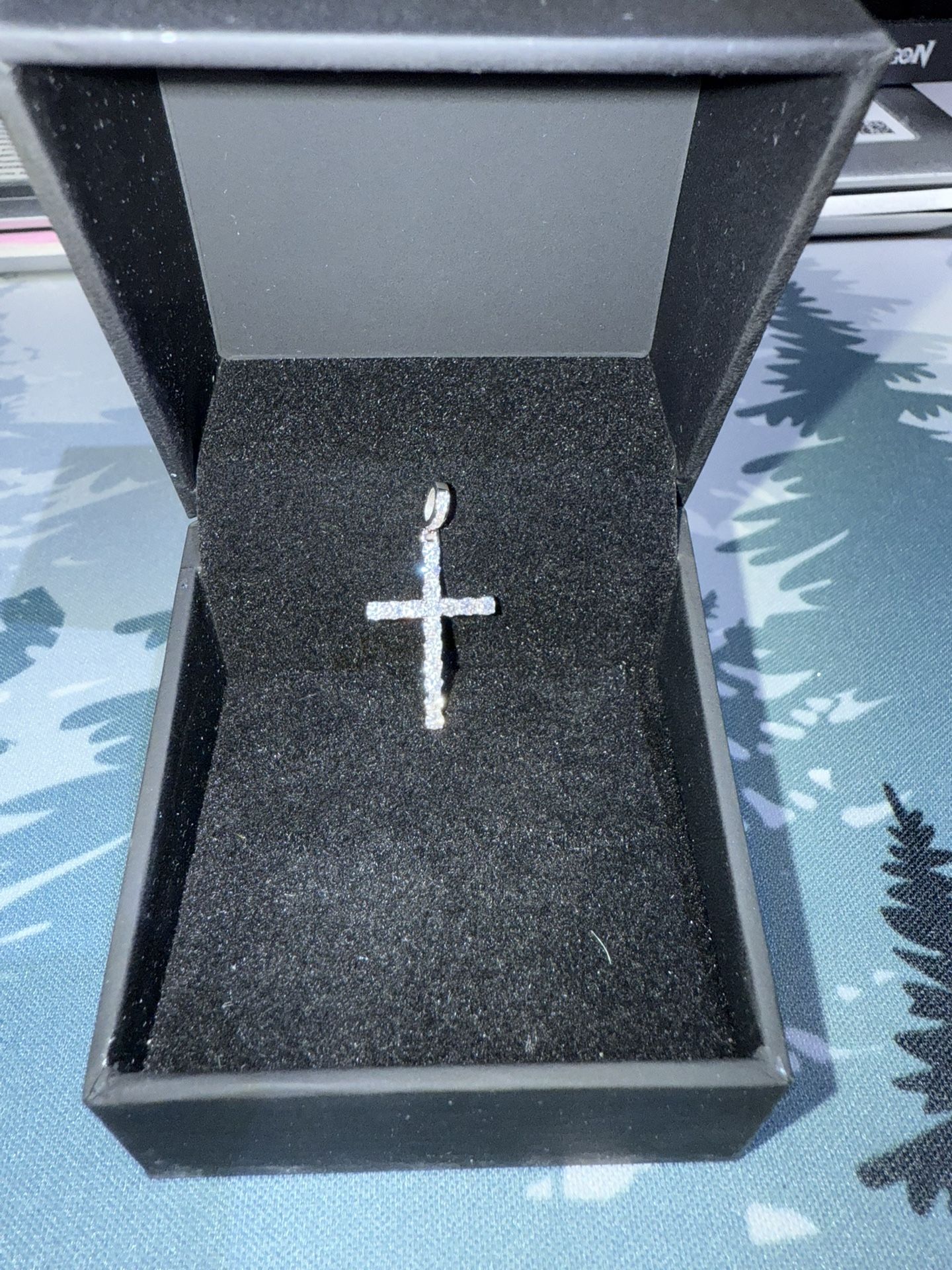 Moissanite cross pendant