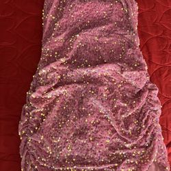 pink sequence dress