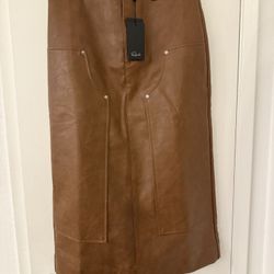 RAILS Amos Faux Leather Midi Skirt, Size 4, NWT
