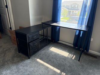 Black Desk with Drawers