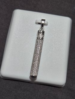 silver moissanite pendant