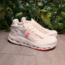 Women's On Cloudnova 2, White/Flame, Women Size 7 Running Shoes