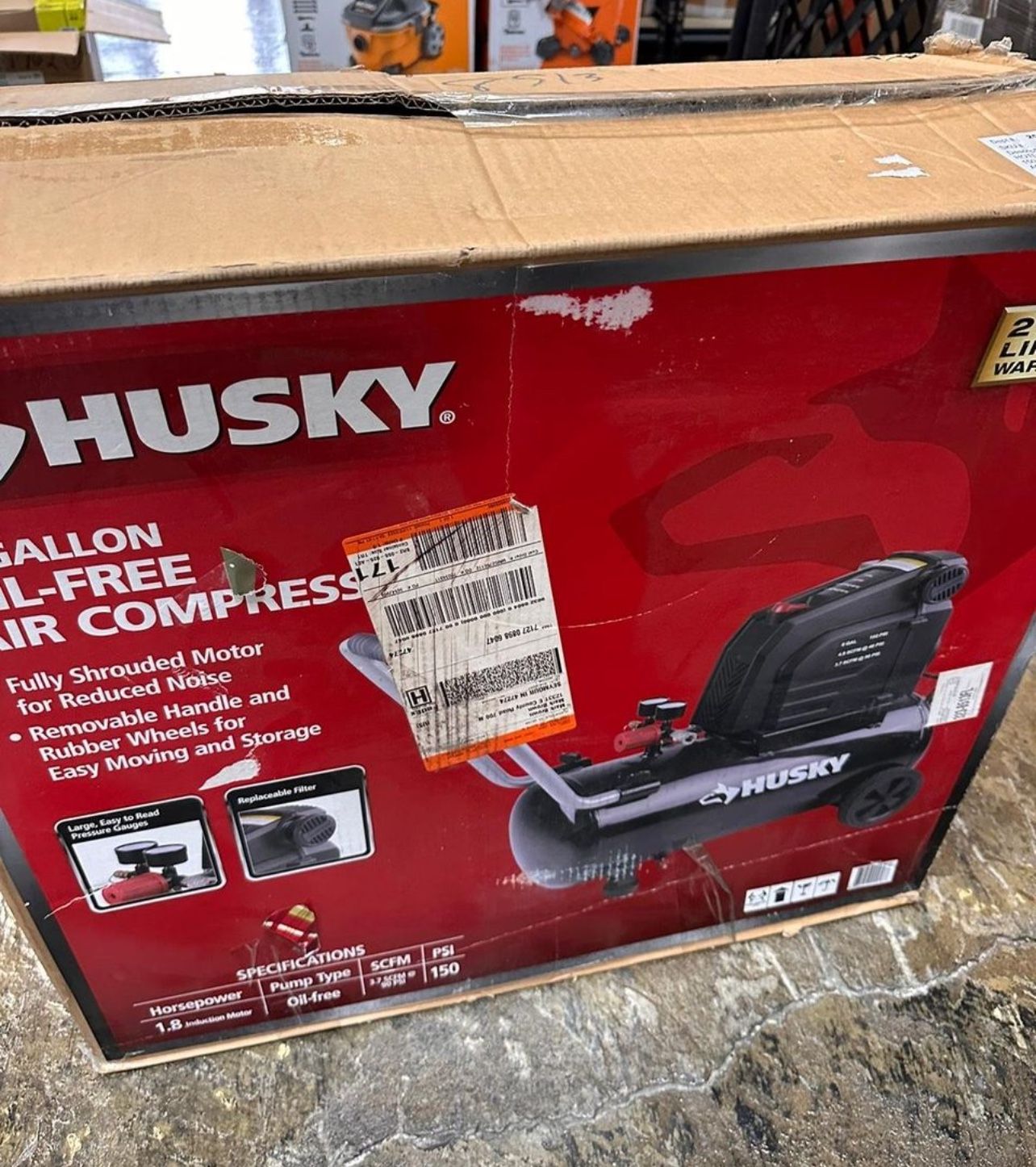 Husky 8 Gallon 150PSI Hotdog Air Compressor