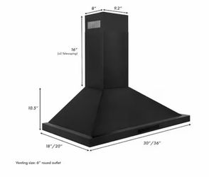 ZLINE Kitchen and Bath 30 in. 400 CFM Convertible Vent Wall Mount Range Hood in Black Stainless Steel Questions