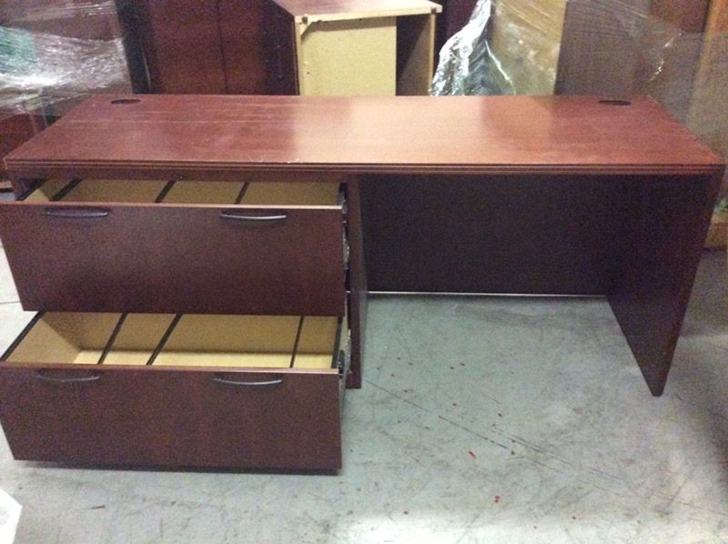 Executive cherry wood desk with two drawers