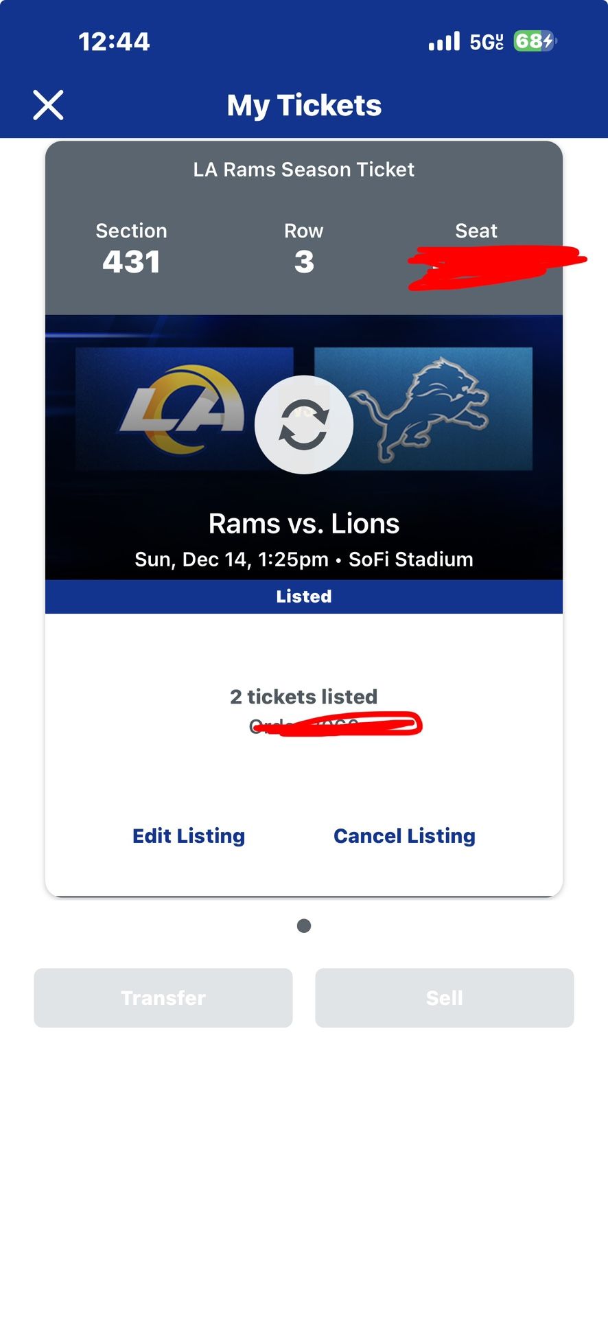 Los Ángeles Rams Vs Detroit Lions Tickets For Sale