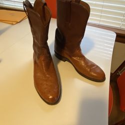 Lucchese Ostrich Cowboy Boots 10.5