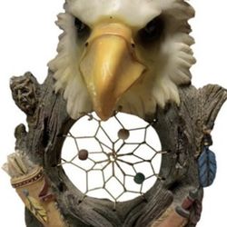 Resin 8in Bald Eagle Dreamcatcher Statue