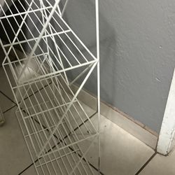 White Metal Bookshelves 