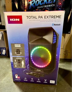 ION Total PA Extreme 600W PA Speaker System – Powerful Sound & Bass, Bluetooth, Microphone, Stand, DJ Ready