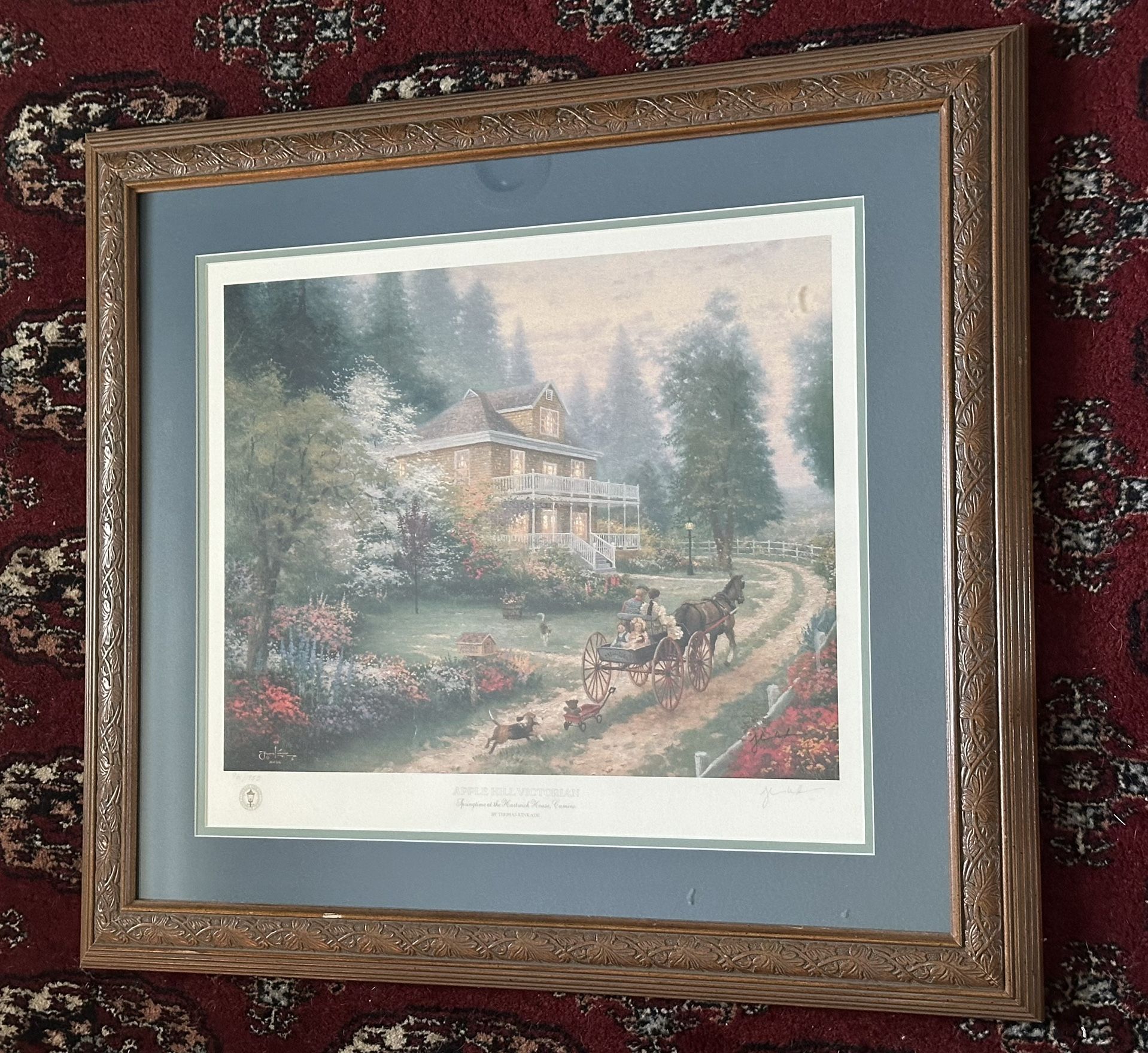 RARE Thomas Kincade "Apple Hill Victorian" Lithograph 16" x 20" Paper SN Ltd Ed