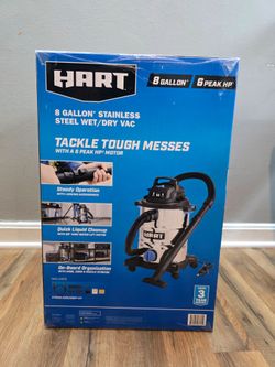 NEW HART 8-Gallon Stainless Steel Wet/Dry Vac (6 Peak HP)